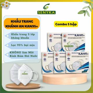  Combo 5 hộp khẩu trang N95 5 Lớp kháng khuẩn Khánh An cao cấp hộp 10 cái mút đệm mũi êm không mờ kính KAN95 x5KAKAN95O 