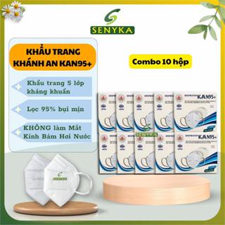 Combo 10 hộp khẩu trang N95 5 Lớp kháng khuẩn Khánh An cao cấp hộp 10 cái mút đệm mũi êm không mờ kính KAN95 x10KAKAN95O