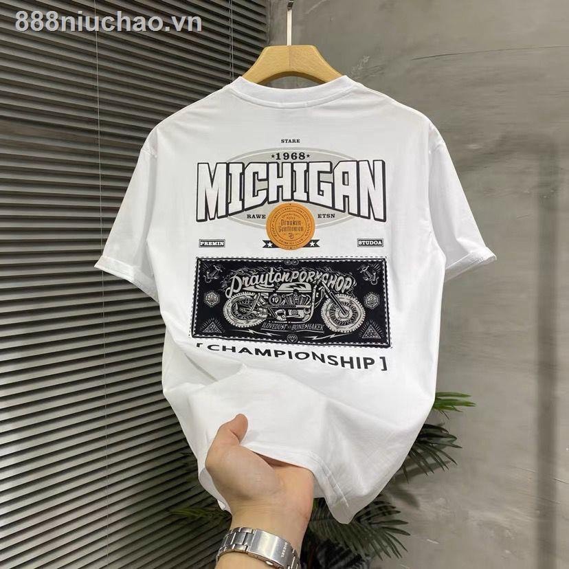Áo Michigan chất cotton su form rộng