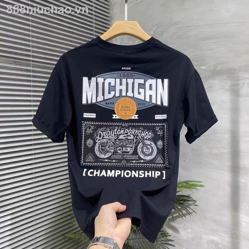 Áo Michigan chất cotton su form rộng
