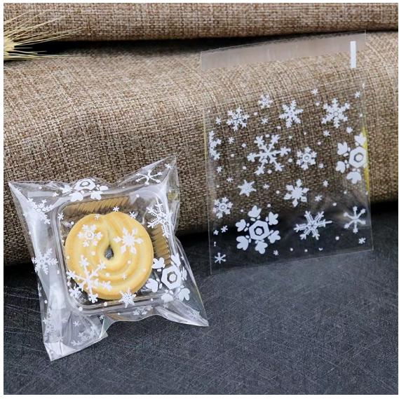 Set 100 Túi đựng bánh cookie/ bánh quy/ trà hoa DÁN MIỆNG nhiều kích thước