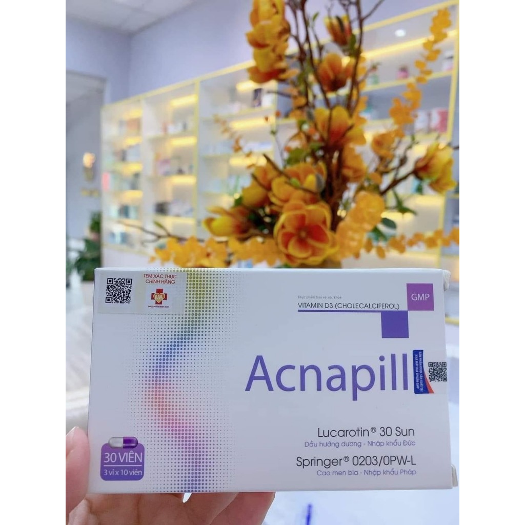 VIÊN UỐNG ACNAPILL HỘP 30 VIÊN GIÚP GIẢM MỤN LƯNG, MỤN DA MẶT, GIẢM TIẾT DẦU - DR HUYEN