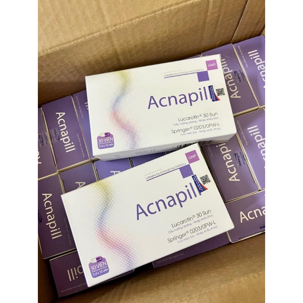 VIÊN UỐNG ACNAPILL HỘP 30 VIÊN GIÚP GIẢM MỤN LƯNG, MỤN DA MẶT, GIẢM TIẾT DẦU - DR HUYEN