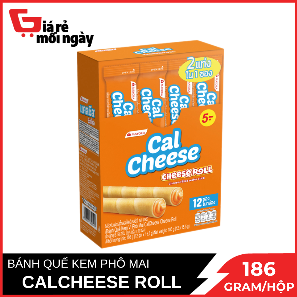 Bánh Quế Nhân Phô Mai Cal Cheese Roll Hộp 186G