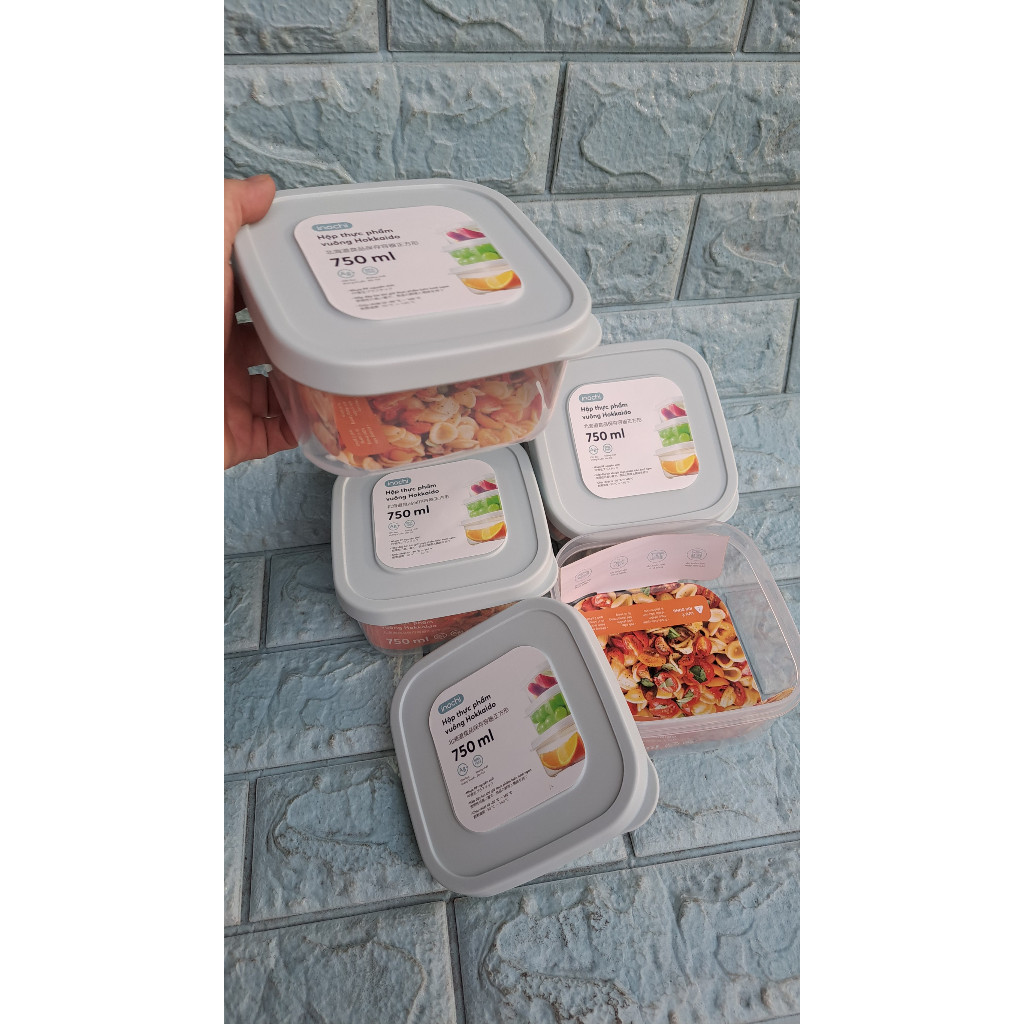 Combo 4 hộp nhựa Inochi 750ml