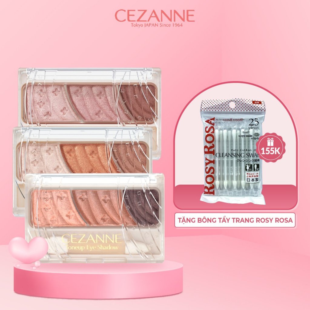 Phấn Mắt Cezanne Toneup Eye Shadow Nhật Bản Chống Thấm Nước Lâu Trôi 2.7g