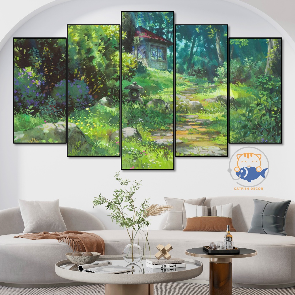 Tranh ghép 5 Dán Tường - Decor Phòng - Ghibli