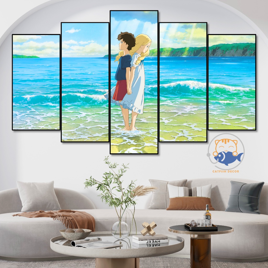 Tranh ghép 5 Dán Tường - Decor Phòng - Ghibli