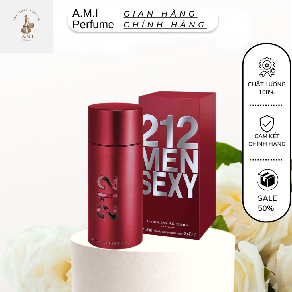 Nước Hoa Nam 212 Sexy Men 100ml, Nước hoa nam tính mạnh mẽ bản lĩnh phái mạnh , dầu thơm nam tươi mát , thể thao.lưu lâu