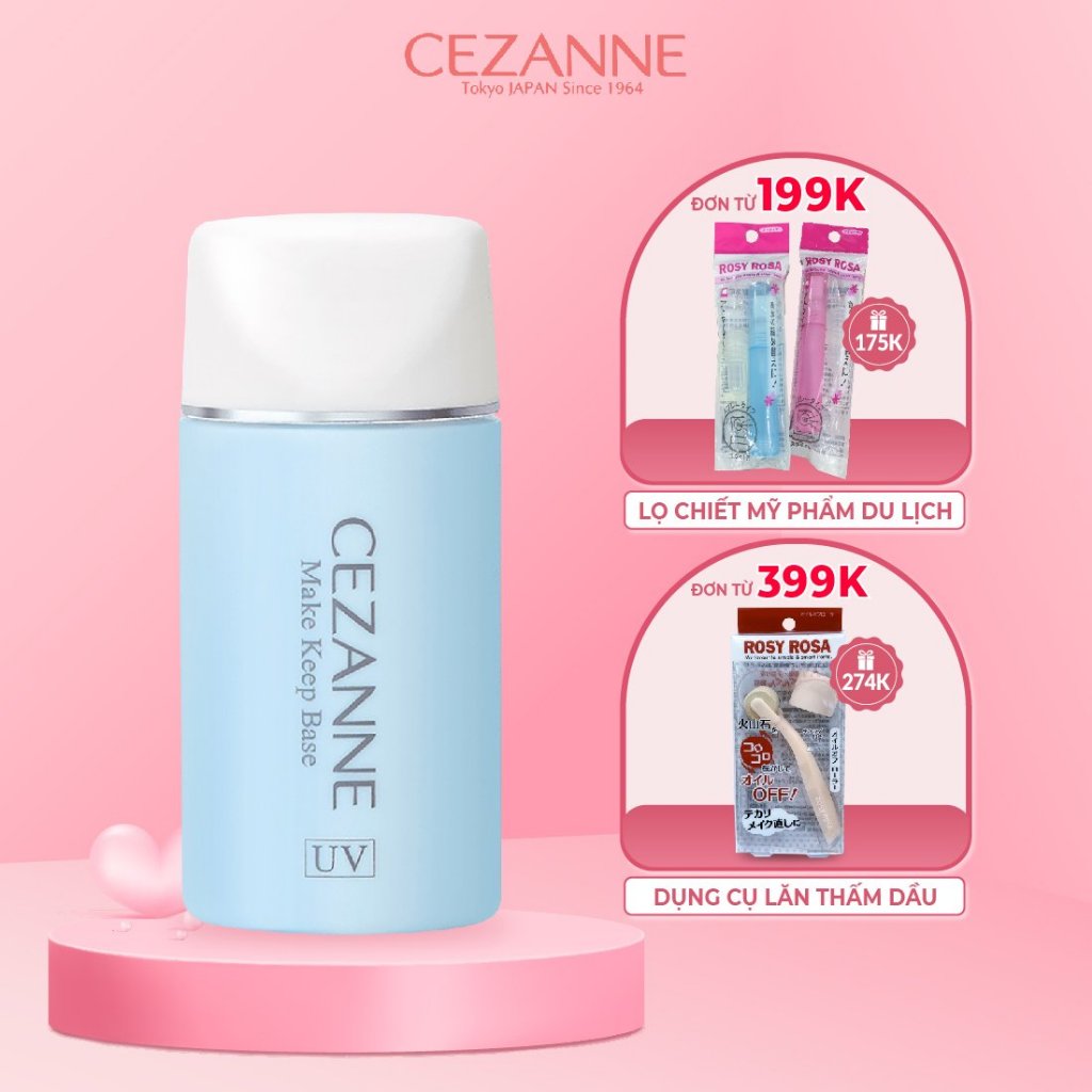 Kem lót trang điểm Cezanne Make Keep Base Nhật Bản kiềm dầu nâng tone che lỗ chân lông 30ml