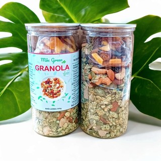 Granola Ăn Kiêng Nhiều Hạt 500g - Ngũ cốc Ăn Kiêng Không Đường Vị Matcha (50% yến mạch)