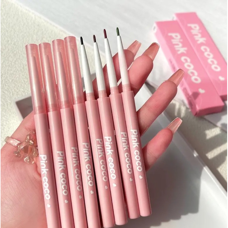 Chì kẻ mắt PINKCOCO bền màu lâu trôi khánh nước đầu chì mềm mịn