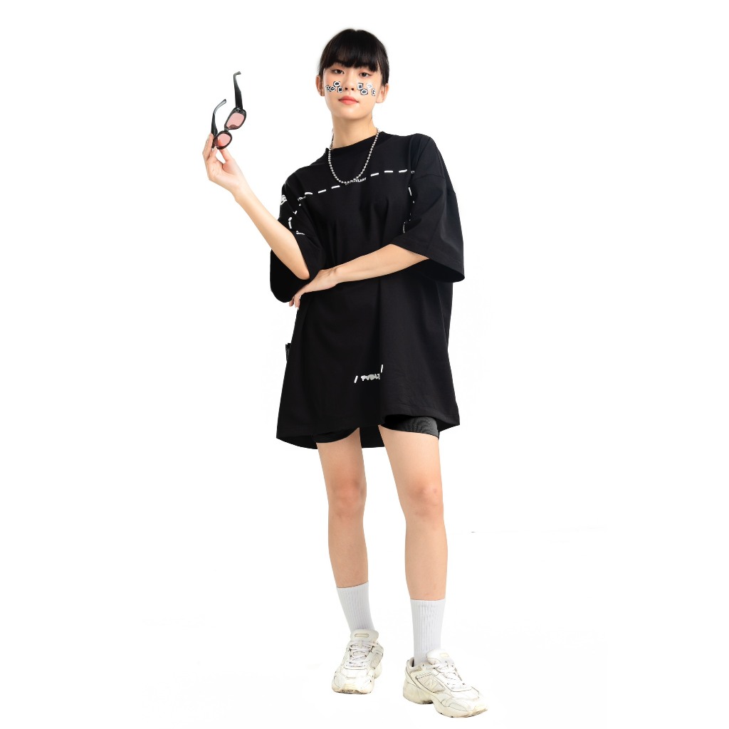 Áo Thun 5THEWAY Trong Bộ Sưu Tập Public Icon Với Thiết Kế Letter Drop Shoulder màu đen