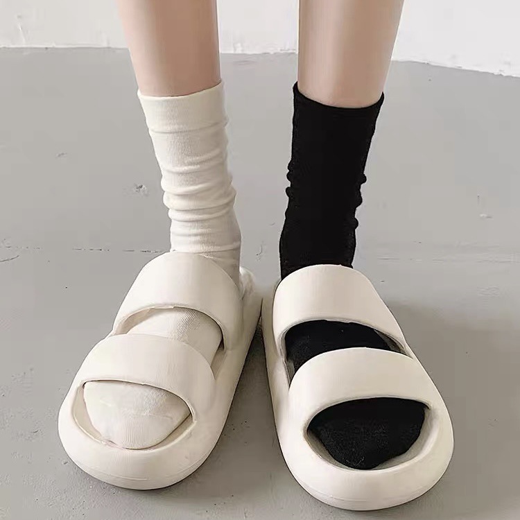 Tất Vớ Cao Cổ Cotton Màu Trơn Đơn Giản Thoáng Khí