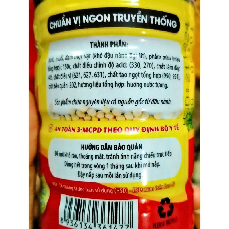 Nước chấm đậu nành Hàng Việt thanh vị 500ml Nam Dương