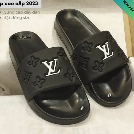 Dép Nam LV Quai Ngang ĐẾ PU Đi êm Chân Kiểu Dáng Thời Trang Năng Động