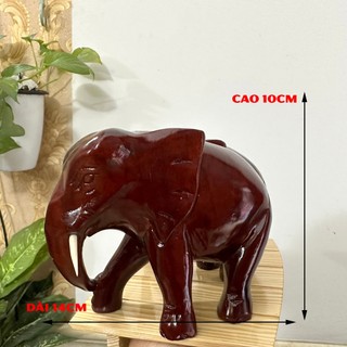 [Voi phong thủy] tượng voi gỗ trang trí phong thủy mang may mắn tài lộc cho gia chủ - Dài 14cm - Gỗ tự nhiên