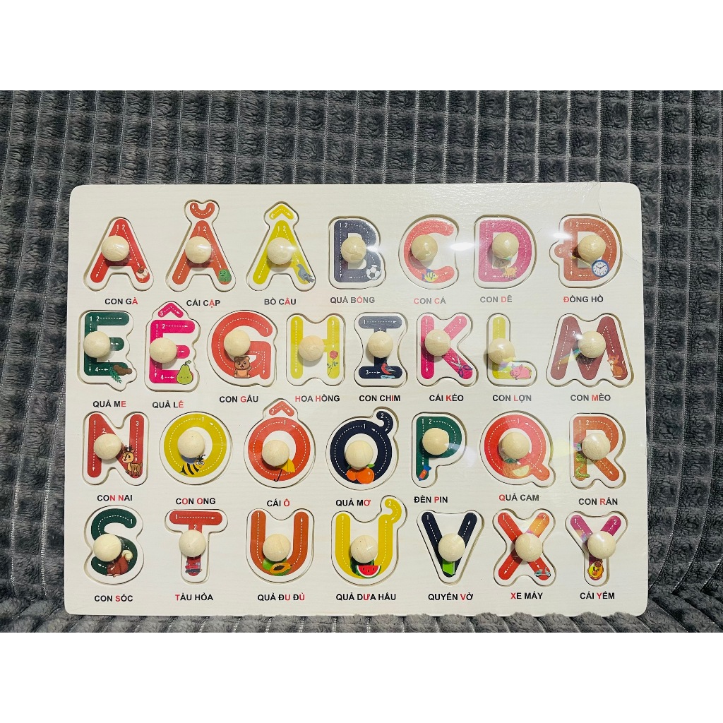 Bảng núm gỗ ghép hình nhiều chủ đề cho bé , đồ chơi ghép hình bằng gỗ thông minh, đồ chơi Montessori thông minh cho bé