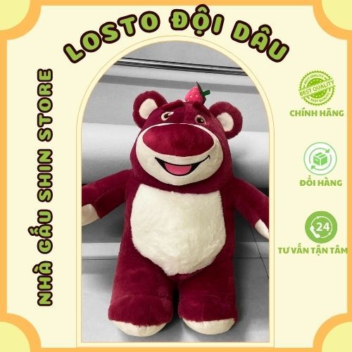 Gấu Bông Gấu Lotso Trái Dâu, Gấu Dâu Gấu Lotso Dễ Thương, Gấu losto tai dâu 40 50 60 80cm