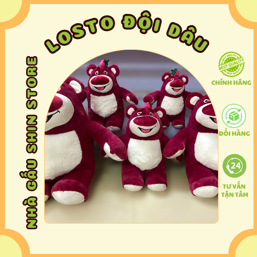 Gấu Bông Gấu Lotso Trái Dâu, Gấu Dâu Gấu Lotso Dễ Thương, Gấu losto tai dâu 40 50 60 80cm