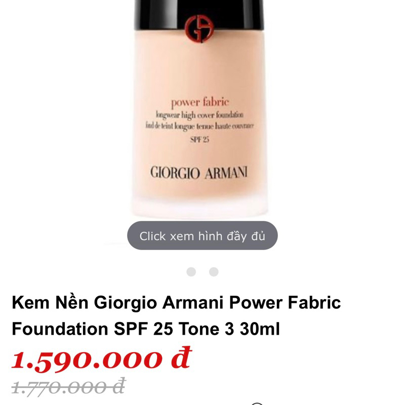 Kem nền Gio.rgio Arma.ni Power Fabric Long Wear High Cover Foundation