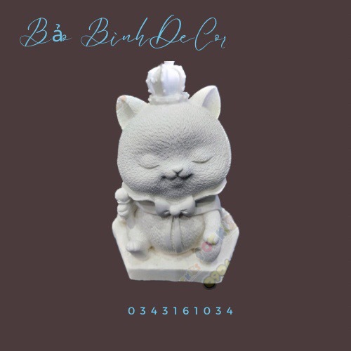 Tô Tượng Thạch Cao Mèo Quý Tộc Size M - Tượng Tô Màu Cho Bé  - Bảo Bình Decor