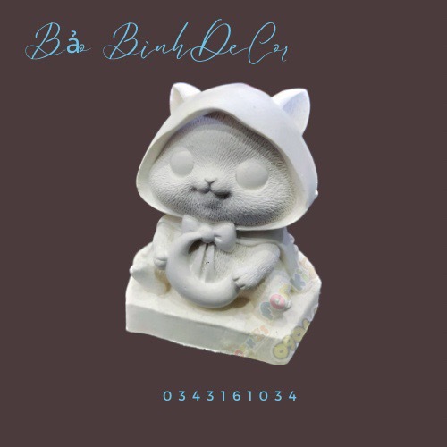 Tô Tượng Thạch Cao Mèo Quý Tộc Size M - Tượng Tô Màu Cho Bé  - Bảo Bình Decor