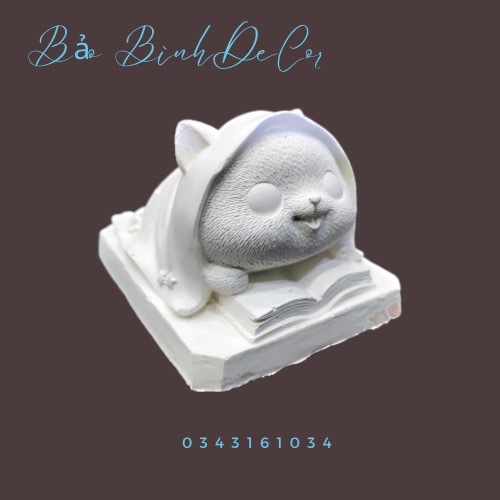 Tô Tượng Thạch Cao Mèo Quý Tộc Size M - Tượng Tô Màu Cho Bé  - Bảo Bình Decor