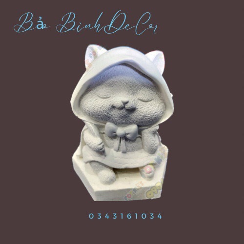 Tô Tượng Thạch Cao Mèo Quý Tộc Size M - Tượng Tô Màu Cho Bé  - Bảo Bình Decor