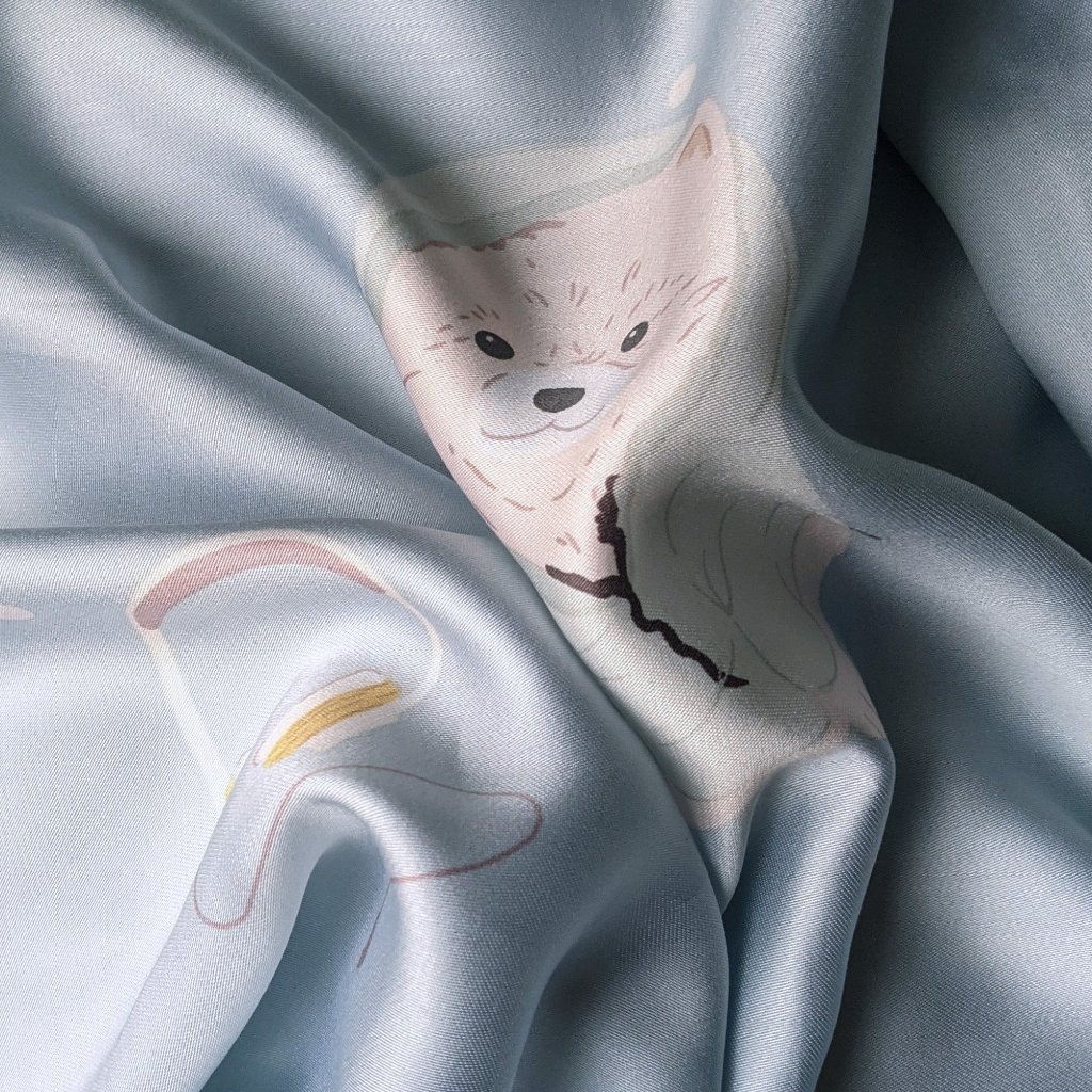 Vải lụa Tencel LAMIDO mẫu cute mềm mịn chuyên dùng may chăn ga gối giá sỉ