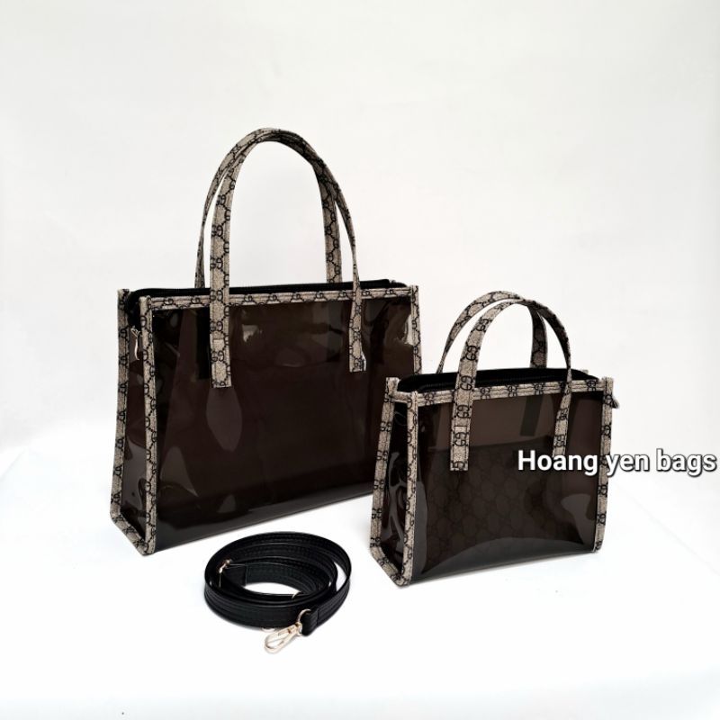 Túi xách nhựa trong suốt có dây kéo