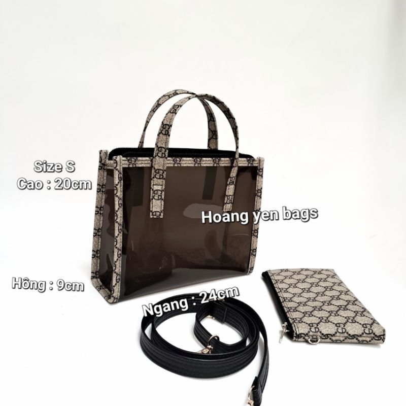 Túi xách nhựa trong suốt có dây kéo