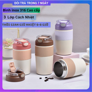 [ Hàng Mới Về] Ly Giữ Nhiệt Có Ống Hút Inox 316 có lót gốm an toàn khi sử dụng.