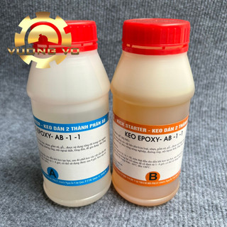 Keo epoxy ab 2 thành phần đài loan, keo dán đá, nhựa, gỗ, keo dán ab tỉ lệ 1:1 bộ 800gr