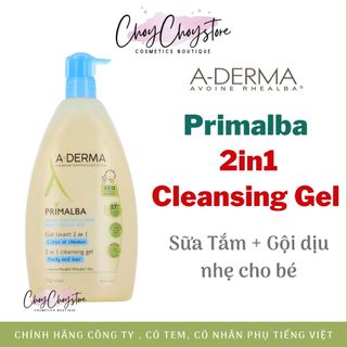 (TEM CTY) Sữa Tắm & Gội Aderma Primalba Cleansing Gel 2in1 200mL & 500mL dịu nhẹ cho tóc và cơ thể em bé  (A-Derma)