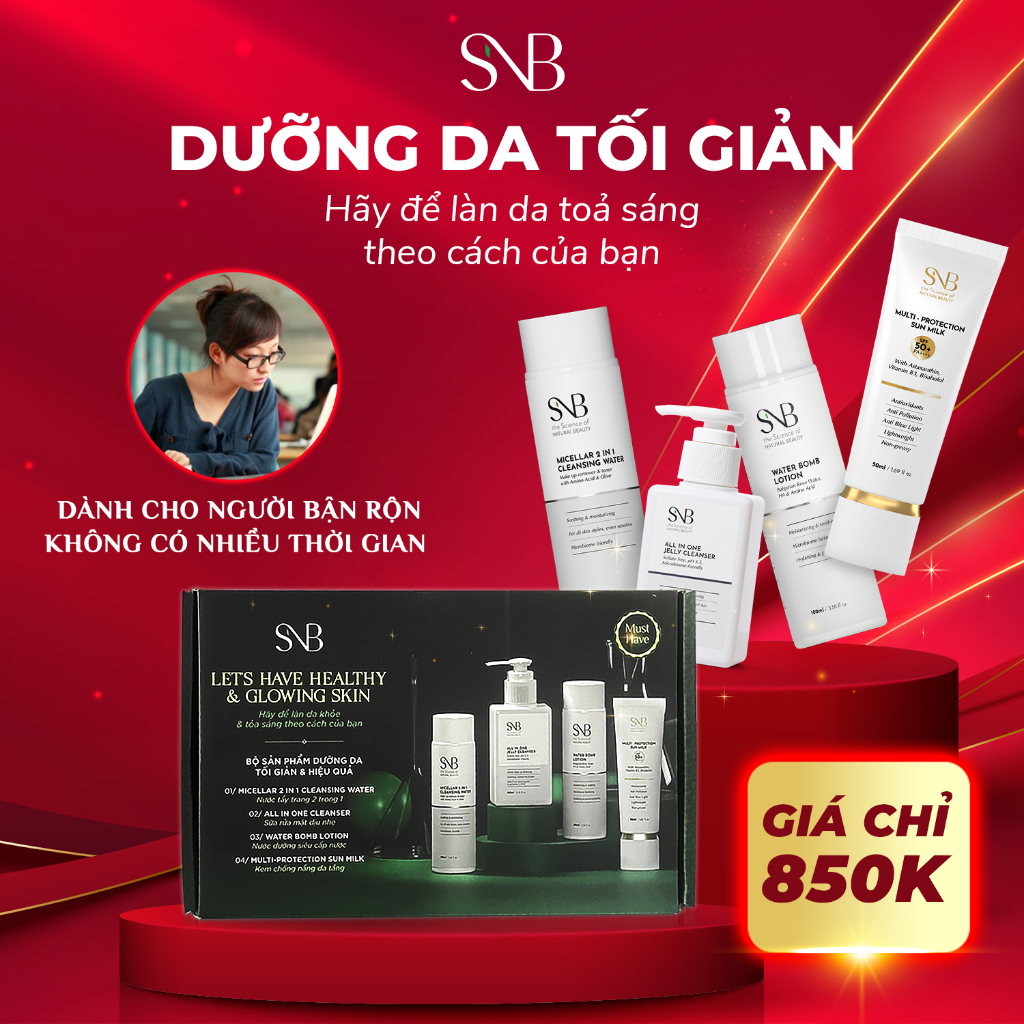 Bộ Sản Phẩm Dưỡng Da Must Have SNB Hiệu Quả Dành Cho Mọi Loại Da