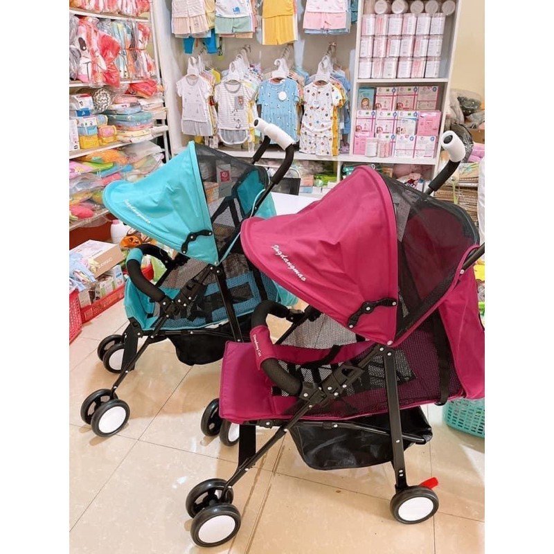 Xe đẩy sơ sinh gấp gọn 3 tư thế nằm ,nằm ngả và ngồi cho bé.