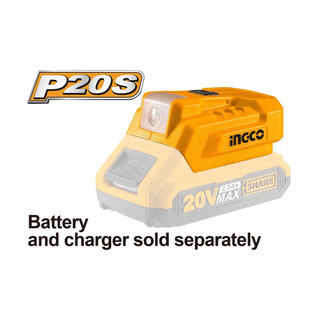 Đế sạc usb kèm đèn led dùng pin 20v ingco cucli2022