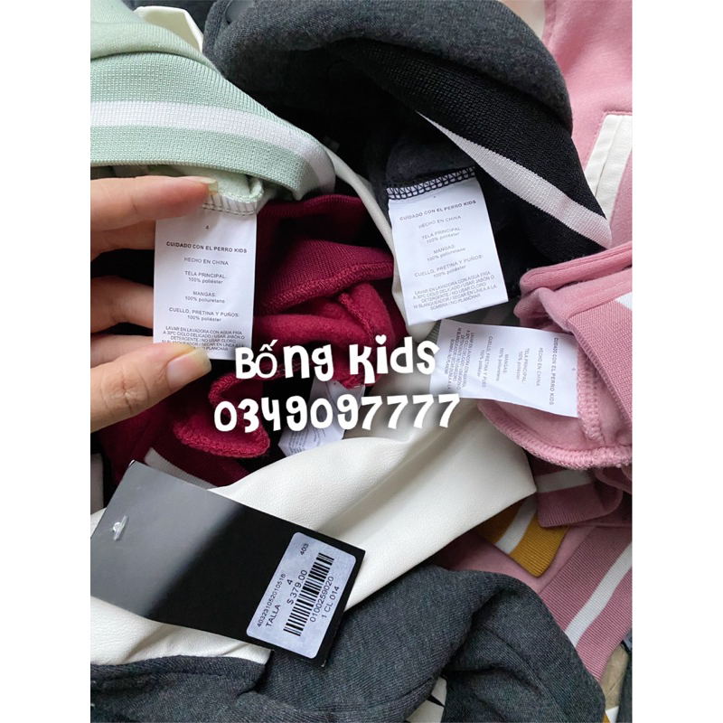 Áo Khoác Nhẹ Bomber Bé Trai & Bé Gái Thêu Chữ Tay Da PERRO