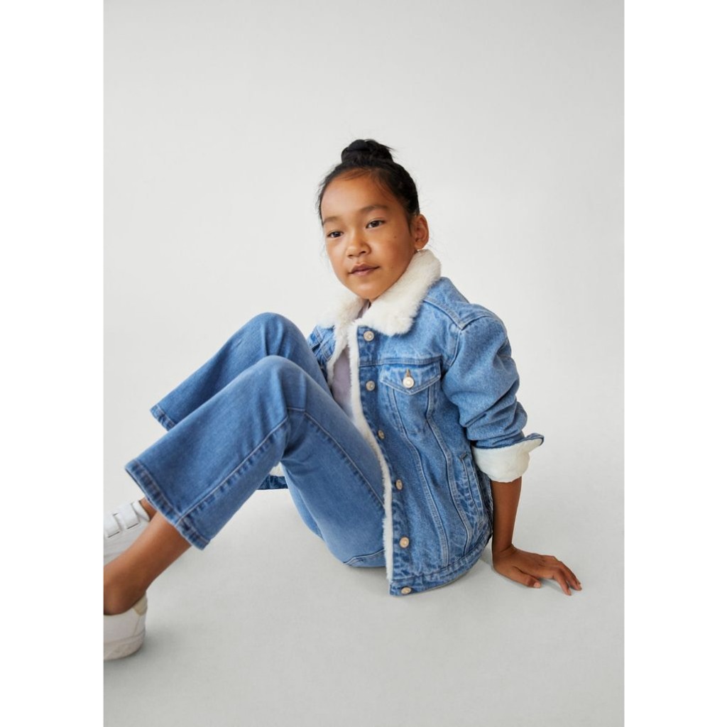 Áo khoác Jean Man.go  lót lông thỏ mềm