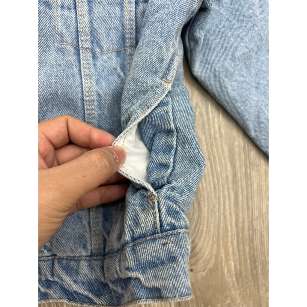 Áo khoác Jean Man.go  lót lông thỏ mềm