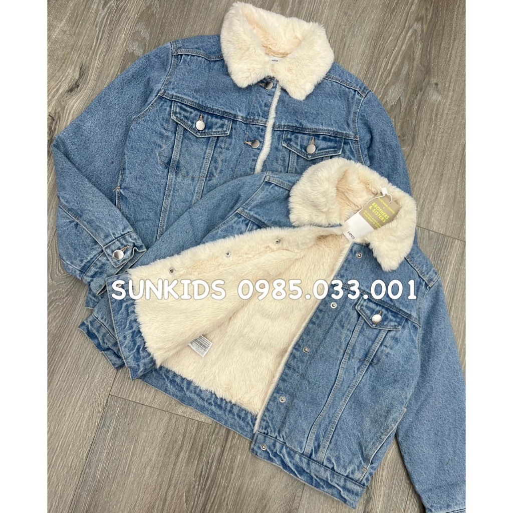 Áo khoác Jean Man.go  lót lông thỏ mềm