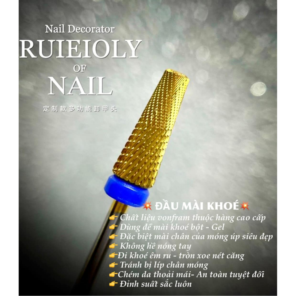 Đầu mài móng, Đầu mài 5in1.đầu mài phá, mịn, khóe nail , made in USA