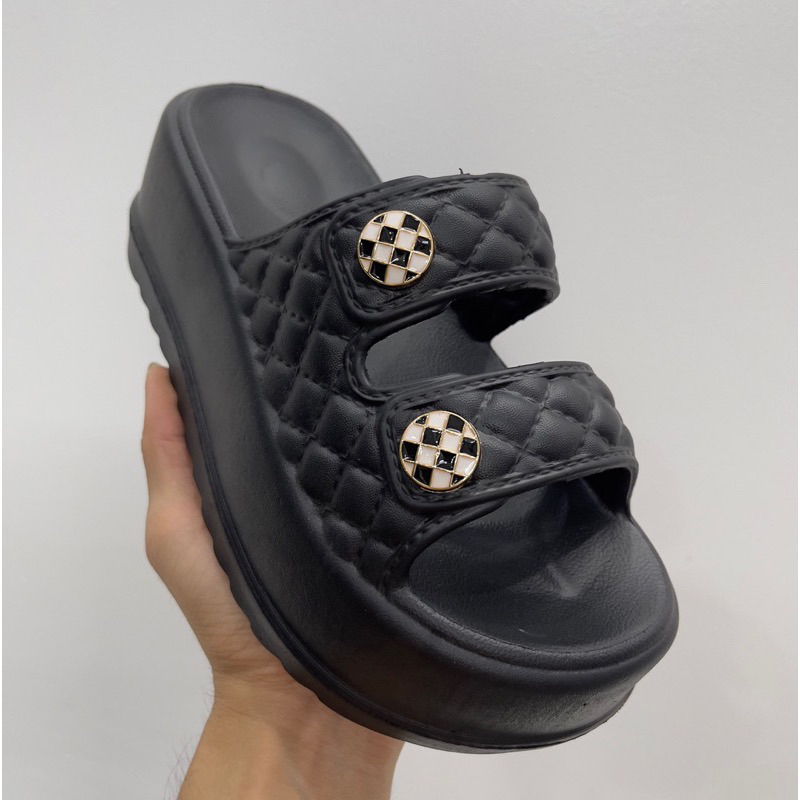 Dép bánh mỳ 2 quai có stikker đế cao 7cm