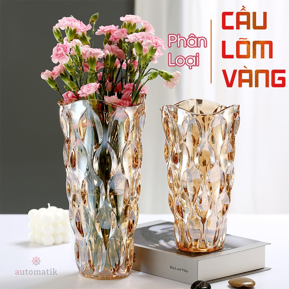 Bình Hoa Decor Thuỷ Tinh Trong Suốt Để Bàn Trang Trí Để Bàn Giáo Viên Đẹp Trang Trí Phòng Khách 30 Cm Pha Lê  Automatik