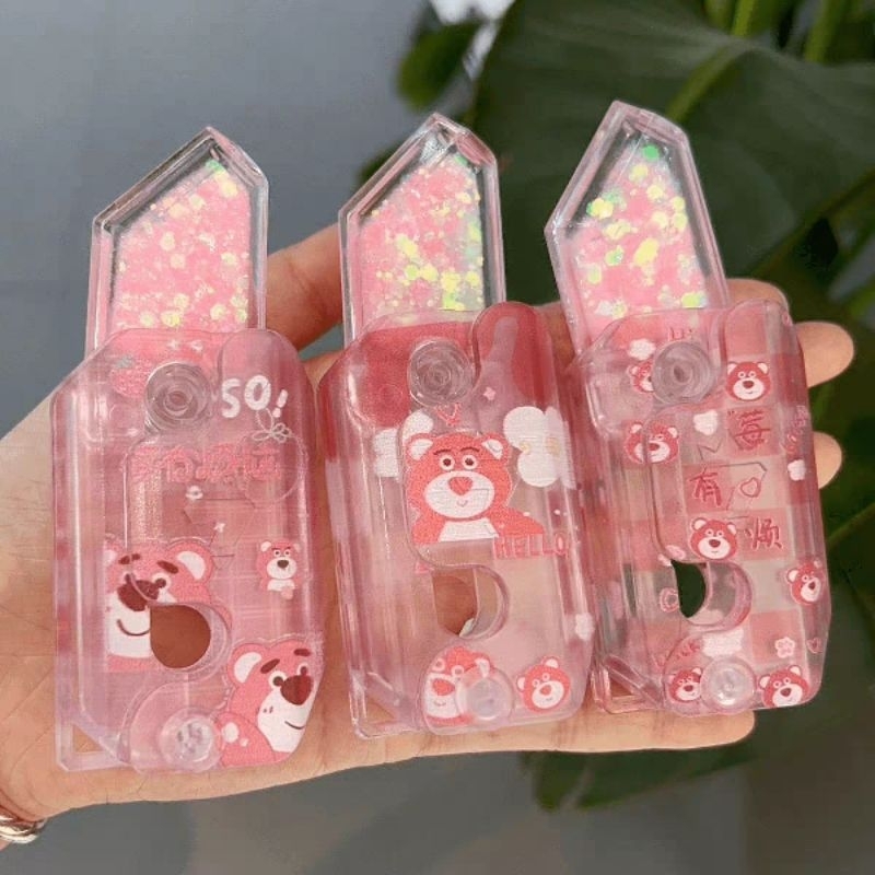 1Cái Dao Vô Tri Gấu Dâu  Có Nhũ Kim Tuyến - Dao Cà Rốt Vô Tri Gấu Dâu Kèm Nhũ - Đồ Chơi Dao Gấu Dâu Bằng Nhựa Hottrend