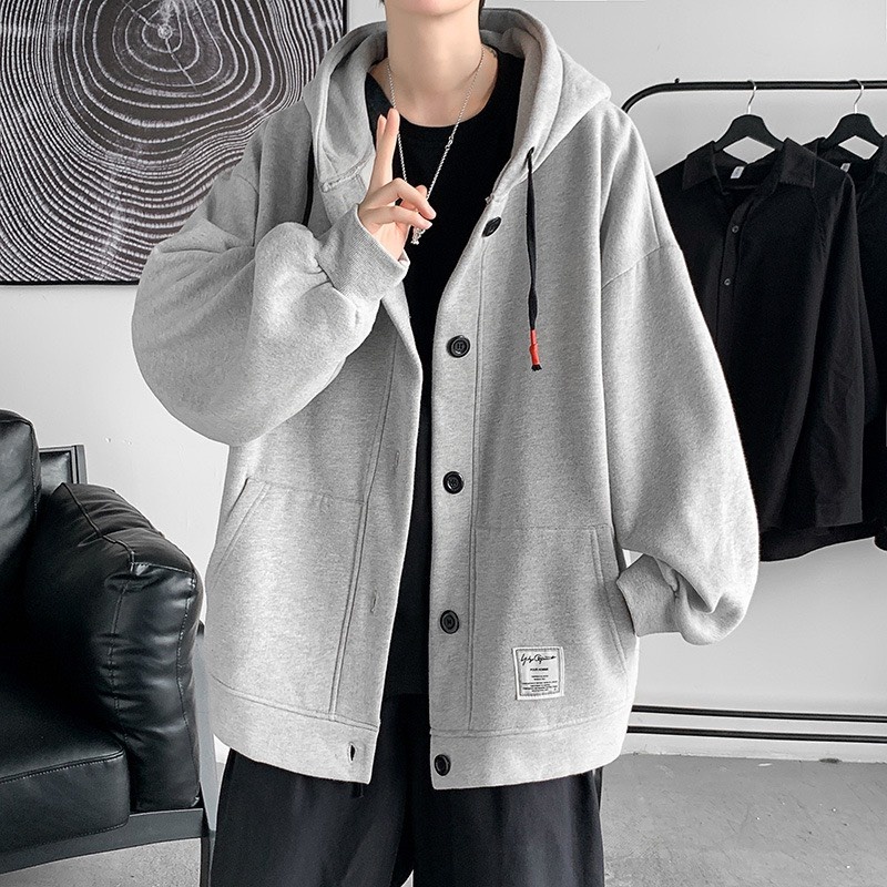 Áo khoác hoodie nút phù hợp nam nữ - Azura Store