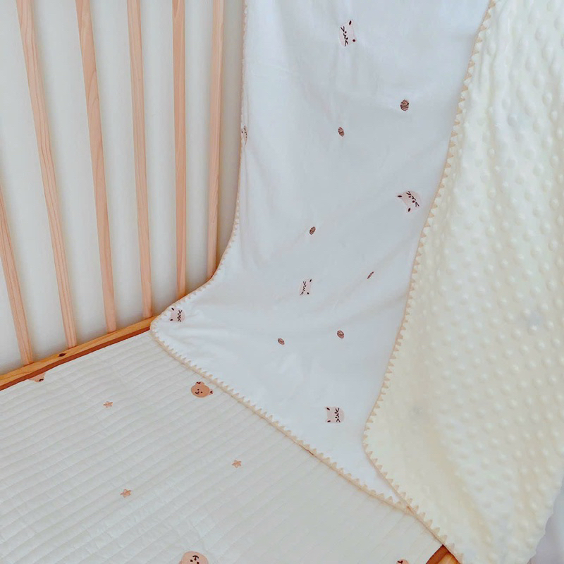 Chăn lông tuyết monona size 90*120cm, chăn lông tuyết hạt đậu monona size 90*115cm siêu mềm ấm an toàn cho bé yêu