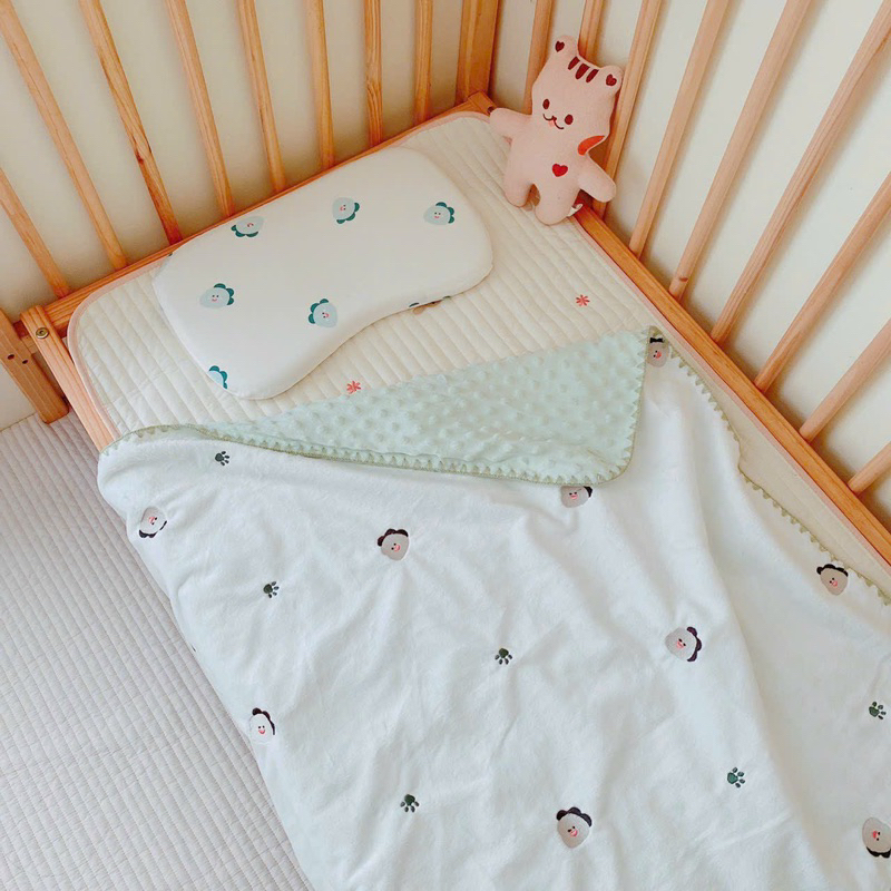 Chăn lông tuyết monona size 90*120cm, chăn lông tuyết hạt đậu monona size 90*115cm siêu mềm ấm an toàn cho bé yêu
