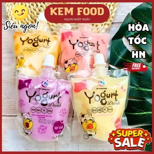 Túi Nước Sữa Chua Trái Cây Yogurt 4 Vị, Sữa Chua Uống Giải Nhiệt